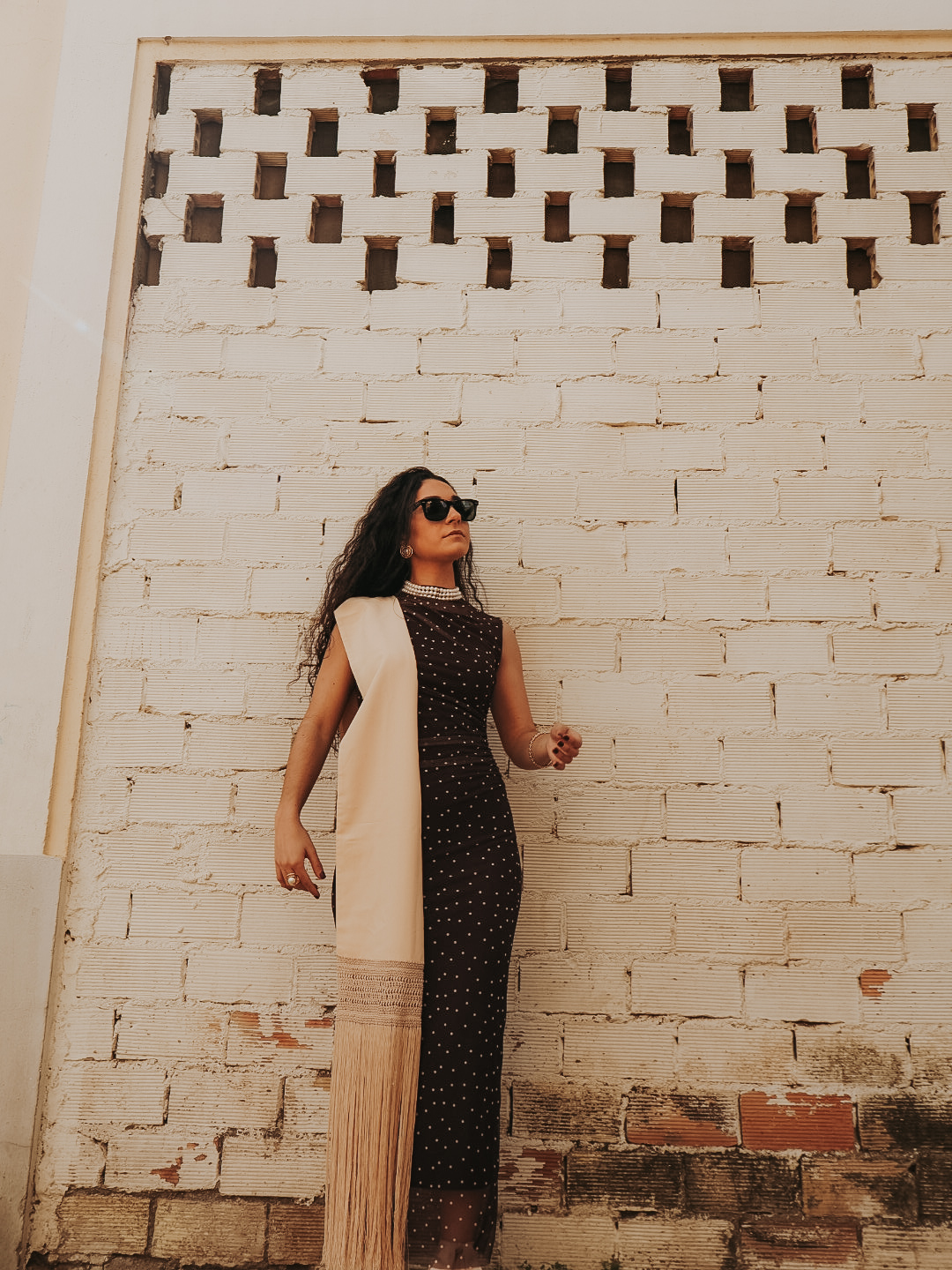 Vestido CANDELA marrón lunar