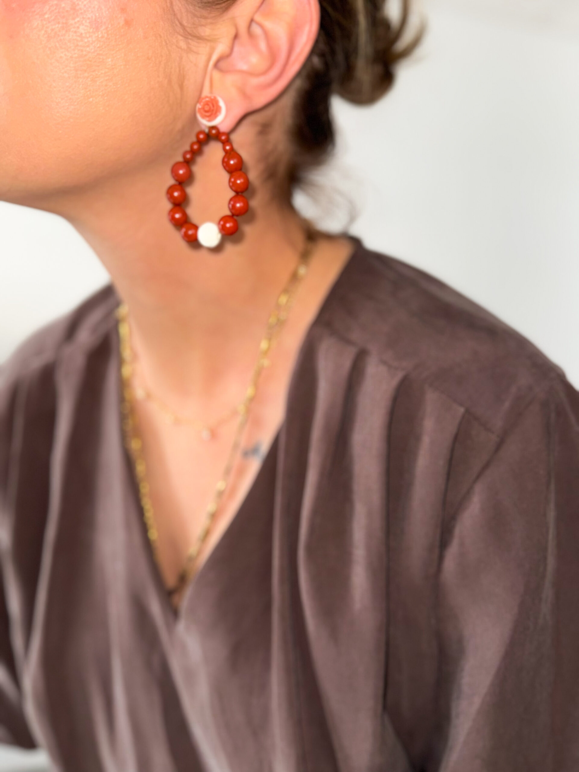 Pendientes CARMELA piedra y hueso