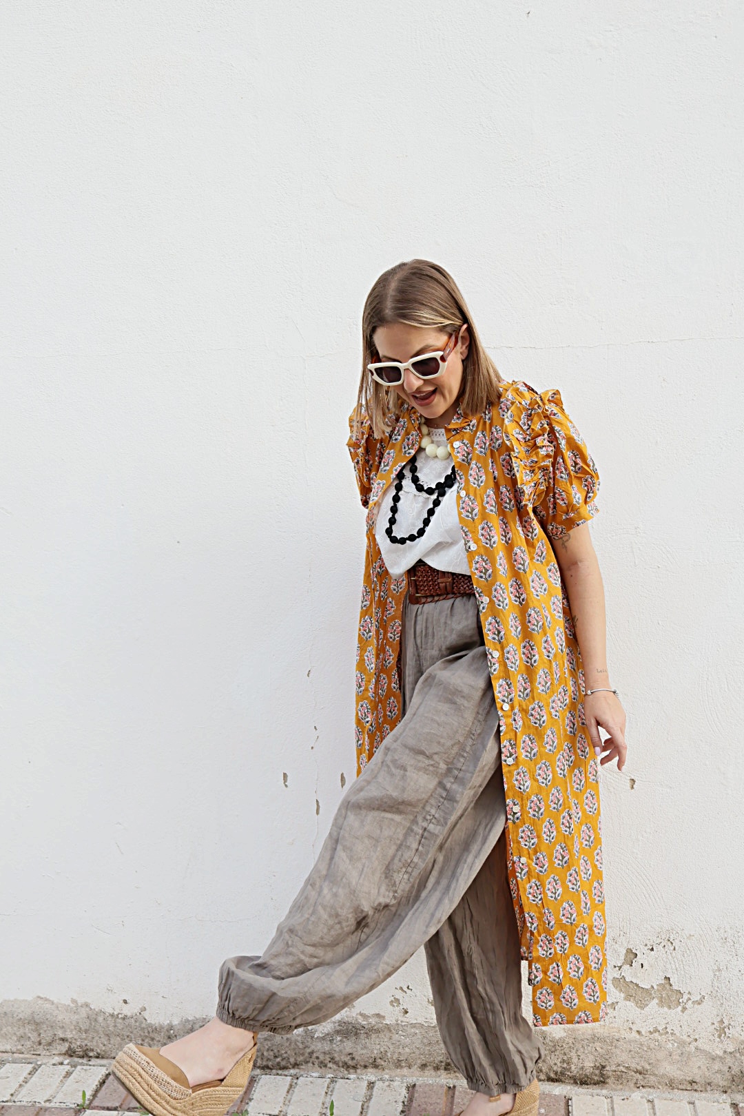 Vestido indio mostaza