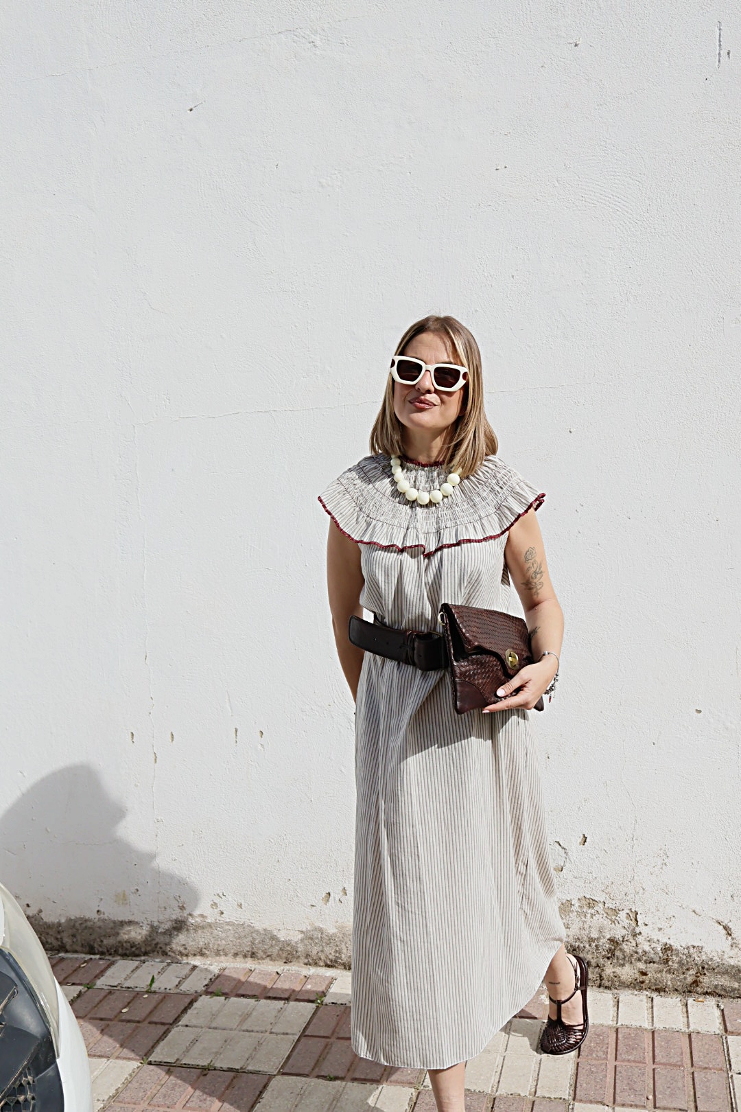 Vestido MANILVA CUELLO beige