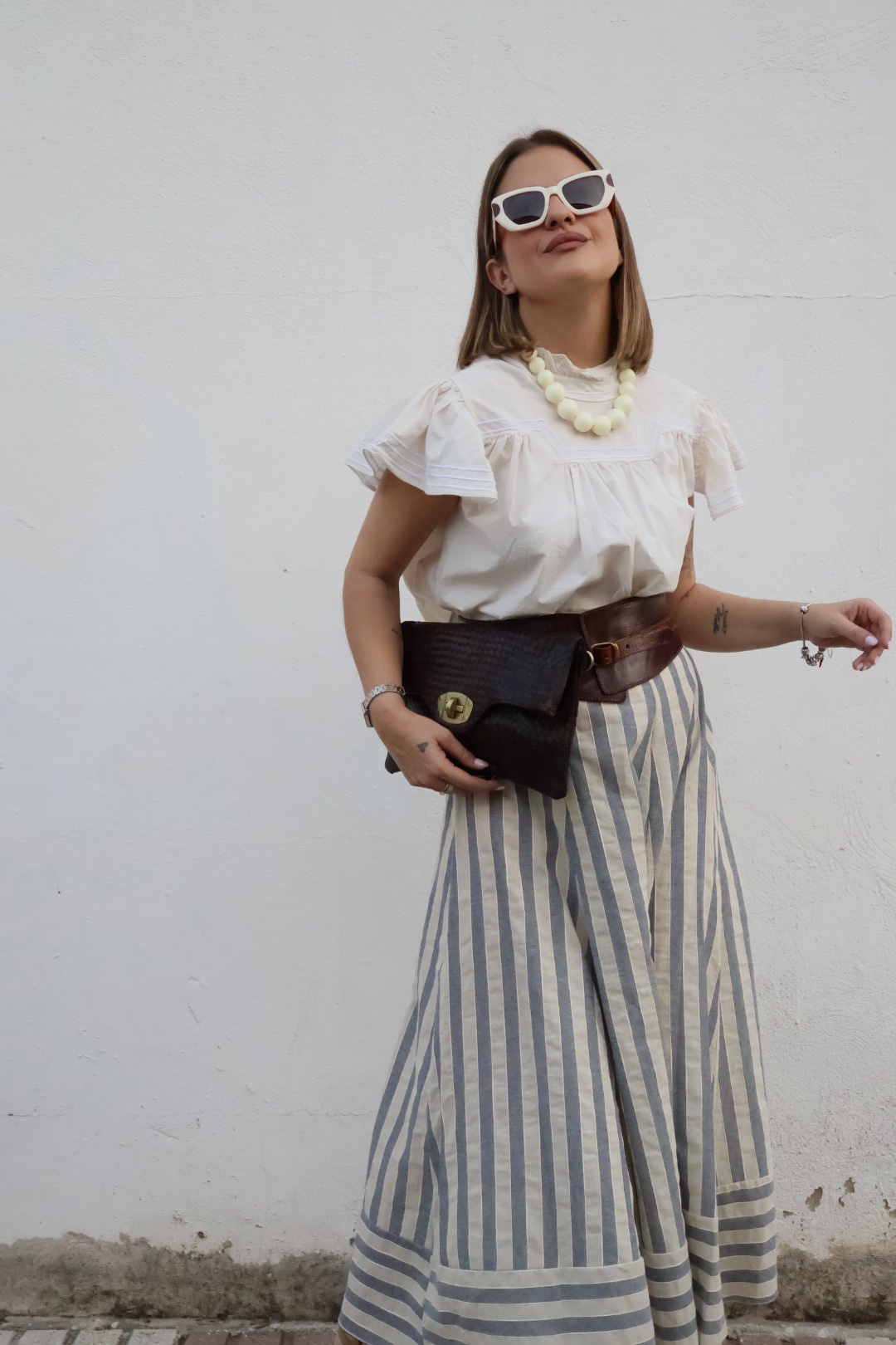 Falda stripe combinada